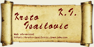 Krsto Isailović vizit kartica